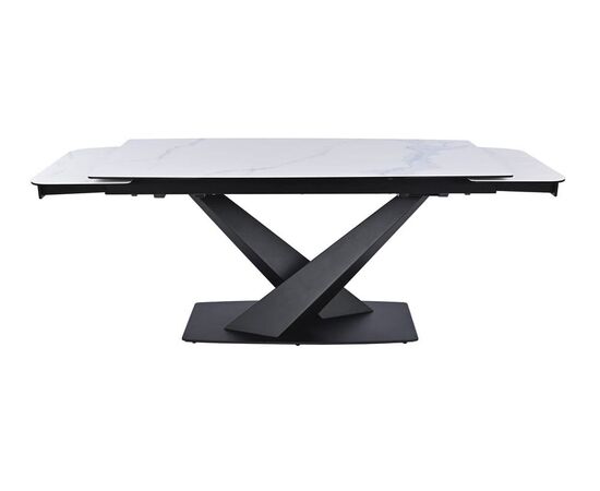 Обеденный раскладной стол T7451C Plazza (1600-2400x900x760) Carrara/Black, изображение 13 | Интернет магазин мебели и декора LifeDekor