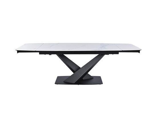 Обеденный раскладной стол T7451C Plazza (1600-2400x900x760) Carrara/Black, изображение 15 | Интернет магазин мебели и декора LifeDekor