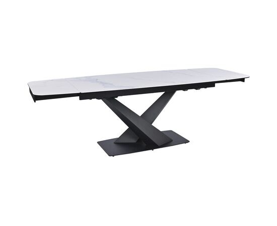Обеденный раскладной стол T7451C Plazza (1600-2400x900x760) Carrara/Black, изображение 4 | Интернет магазин мебели и декора LifeDekor