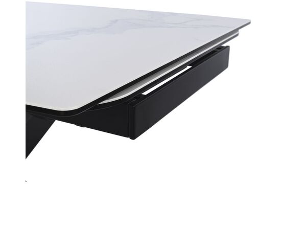 Обеденный раскладной стол T7451C Plazza (1600-2400x900x760) Carrara/Black, изображение 5 | Интернет магазин мебели и декора LifeDekor