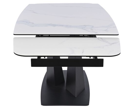 Обеденный раскладной стол T7451C Plazza (1600-2400x900x760) Carrara/Black, изображение 8 | Интернет магазин мебели и декора LifeDekor