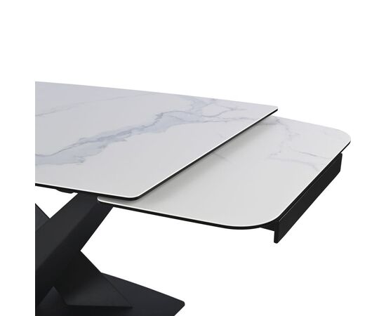 Обеденный раскладной стол T7451C Plazza (1600-2400x900x760) Carrara/Black, изображение 9 | Интернет магазин мебели и декора LifeDekor