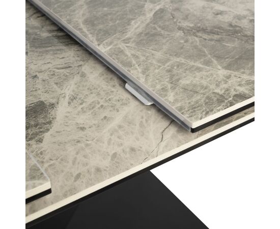 Стол обеденный раскладной T7451 Plazza-II (1600-2000х900х760) Ceramic (темно-серая керамика/черный матовый), изображение 5 | Интернет магазин мебели и декора LifeDekor