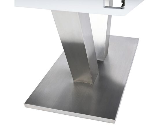 Стол обеденный раскладной T7464 (1600-2000x900x760) White Marble/Steel (белый глянцевый мрамор керамика), изображение 6 | Интернет магазин мебели и декора LifeDekor