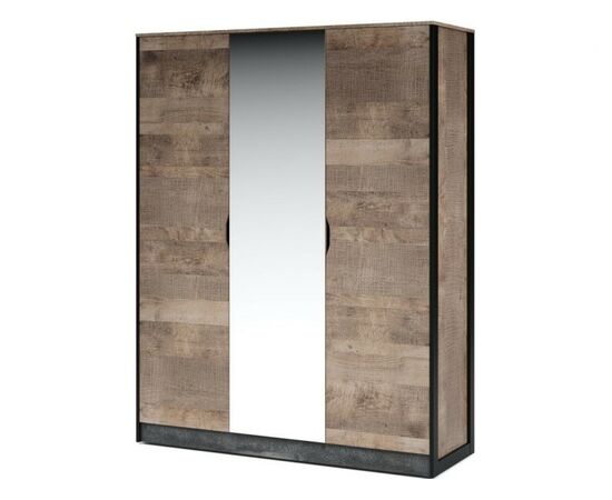 Шкаф «Стокгольм» 3дв, Дуб гранж песочный/Железный камень | Интернет магазин мебели и декора LifeDekor