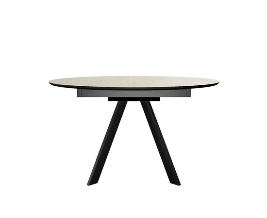 Стол DikLine SKC120 d1200 Керамика Krater Perla (бежевый матовый)/подстолье черное/опоры черные, изображение 3 | Интернет магазин мебели и декора LifeDekor