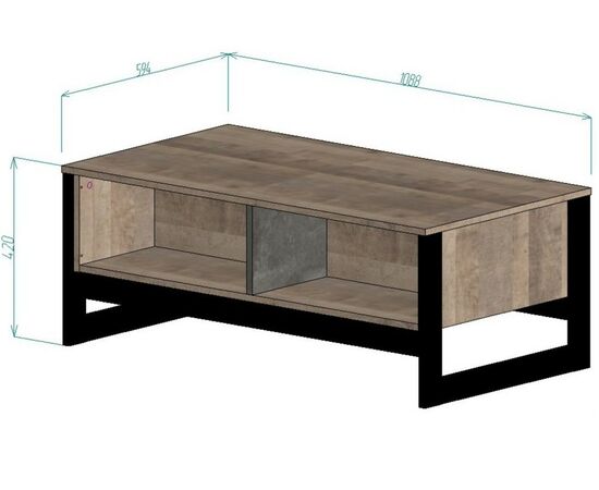 Стол «Стокгольм», Дуб гранж песочный/Железный камень, изображение 3 | Интернет магазин мебели и декора LifeDekor