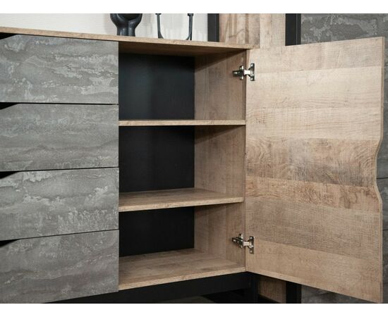 Комод «Стокгольм» 1д4ящ, Дуб гранж песочный/Железный камень, изображение 7 | Интернет магазин мебели и декора LifeDekor