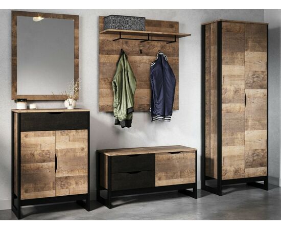 Тумба «Стокгольм» 1д2ящ, Дуб гранж песочный/Железный камень, изображение 4 | Интернет магазин мебели и декора LifeDekor