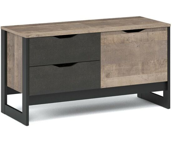 Тумба «Стокгольм» 1д2ящ, Дуб гранж песочный/Железный камень, изображение 2 | Интернет магазин мебели и декора LifeDekor