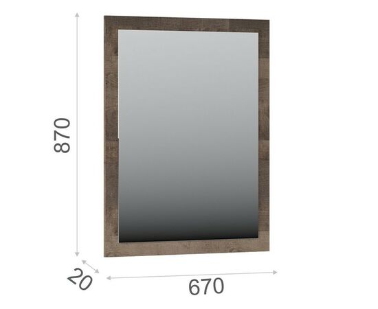 Зеркало «Стокгольм», Дуб гранж песочный/Железный камень, изображение 3 | Интернет магазин мебели и декора LifeDekor