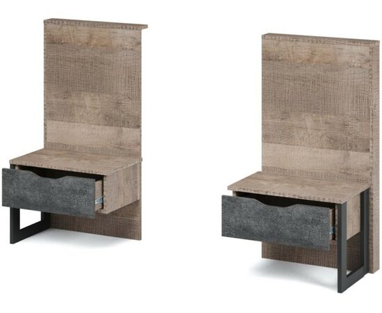 Тумба «Стокгольм» ЛВ/ПР 2шт, Дуб гранж песочный/Железный камень | Интернет магазин мебели и декора LifeDekor