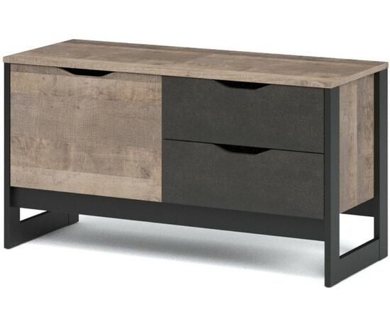 Тумба «Стокгольм» 1д2ящ, Дуб гранж песочный/Железный камень | Интернет магазин мебели и декора LifeDekor