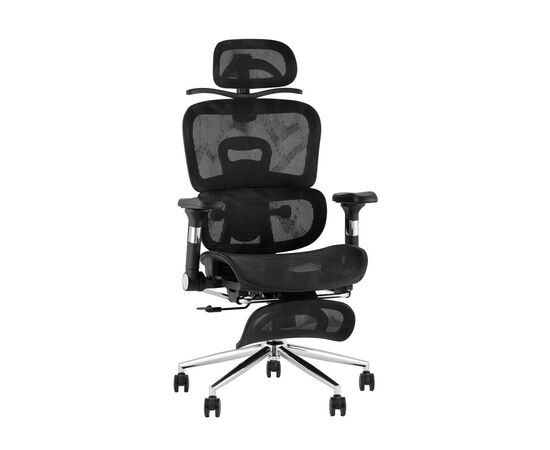 Кресло офисное TopChairs Stich с оттоманкой, черный | Интернет магазин мебели и декора LifeDekor
