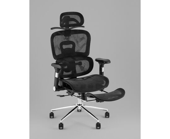 Кресло офисное TopChairs Stich с оттоманкой, черный, изображение 3 | Интернет магазин мебели и декора LifeDekor