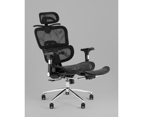 Кресло офисное TopChairs Stich с оттоманкой, черный, изображение 4 | Интернет магазин мебели и декора LifeDekor