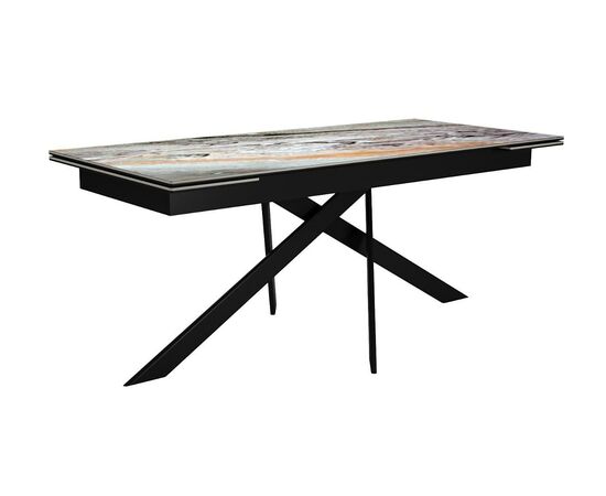 Стол DikLine EKX160, Керамика Venetian Brown Light глянец (К4), опоры черные (2 уп.), изображение 2 | Интернет магазин мебели и декора LifeDekor