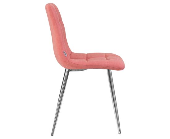Стул обеденный DOBRIN ALEX, хром ножки, розовая ткань (UF860-05B), Вариант: хром ножки, розовая ткань (UF860-05B), изображение 3 | Интернет магазин мебели и декора LifeDekor