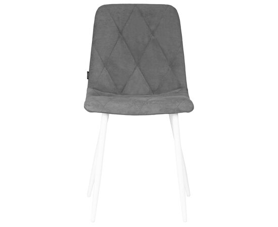 Набор 4 шт Стул обеденный DOBRIN CHILLY ROMBO, Серый Simple 33, основание белый, Вариант: Серый Simple 33, основание белый, изображение 7 | Интернет магазин мебели и декора LifeDekor