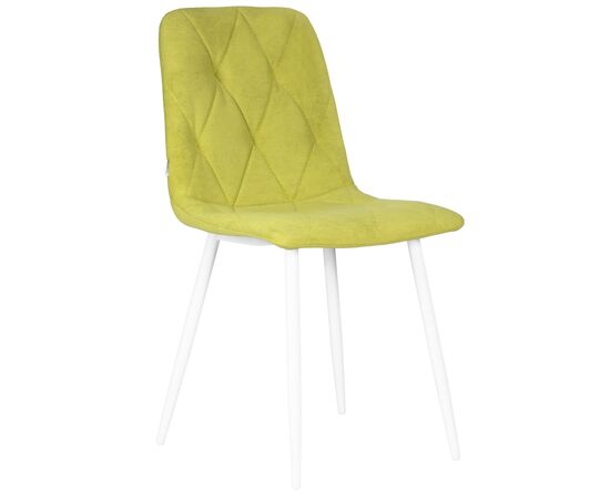 Набор 4 шт Стул обеденный DOBRIN CHILLY ROMBO, Лайм Simple 14, основание белый, Вариант: Лайм Simple 14, основание белый, изображение 2 | Интернет магазин мебели и декора LifeDekor