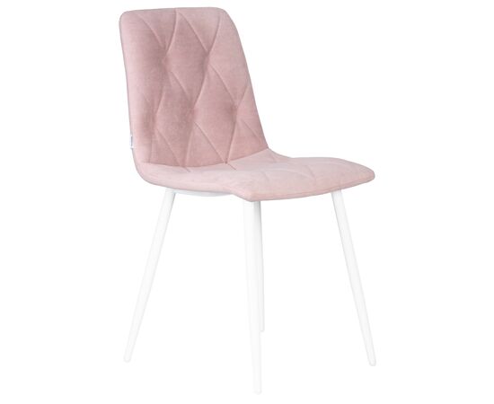 Стул обеденный DOBRIN CHILLY ROMBO, Розовый Simple 03, основание белый, Вариант: Розовый Simple 03, основание белый, изображение 2 | Интернет магазин мебели и декора LifeDekor