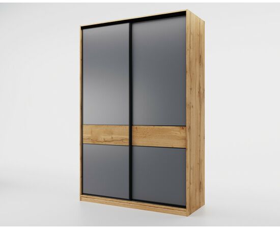 Шкаф-купе СЛИМ,150*60, Дуб вотан, Темно-серый, изображение 6 | Интернет магазин мебели и декора LifeDekor