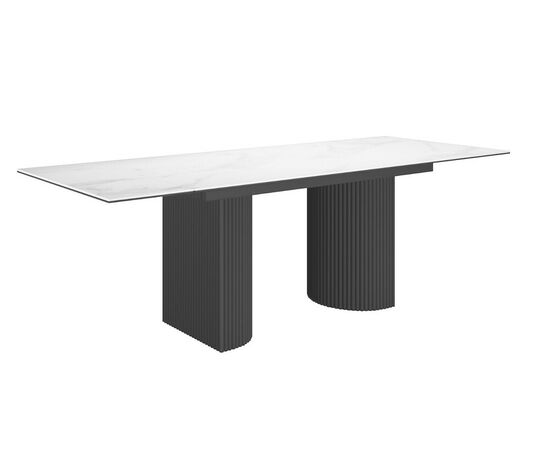 Стол DikLine IKD160 Керамика Carrara Gloss (мрамор глянец белый)/подстолье черное (2 уп.), изображение 2 | Интернет магазин мебели и декора LifeDekor