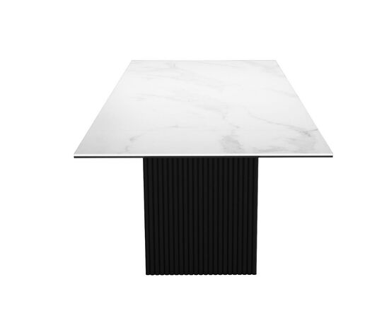 Стол DikLine IKD160 Керамика Carrara Gloss (мрамор глянец белый)/подстолье черное (2 уп.), изображение 3 | Интернет магазин мебели и декора LifeDekor