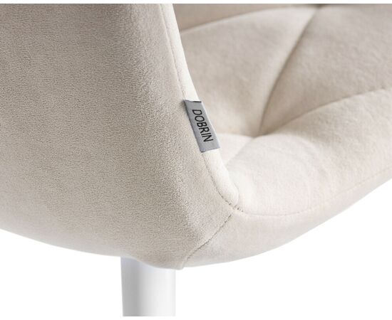 Стул обеденный DOBRIN CHILLY ROMBO, Бежевый Simple 44, основание белое, Вариант: Бежевый Simple 44, основание белое, изображение 10 | Интернет магазин мебели и декора LifeDekor