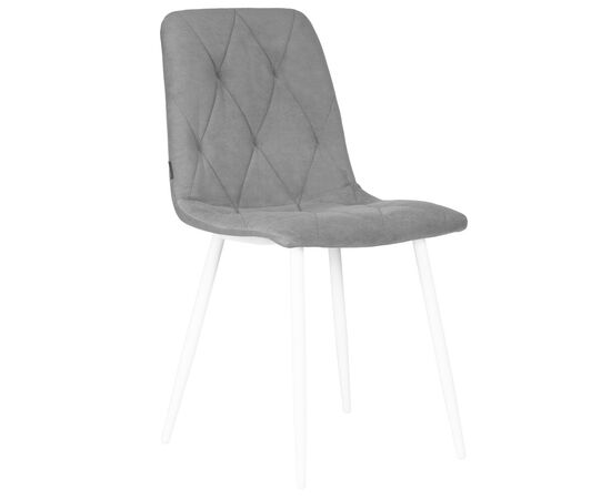 Стул обеденный DOBRIN CHILLY ROMBO, Серый Simple 33, основание белый, Вариант: Серый Simple 33, основание белый | Интернет магазин мебели и декора LifeDekor