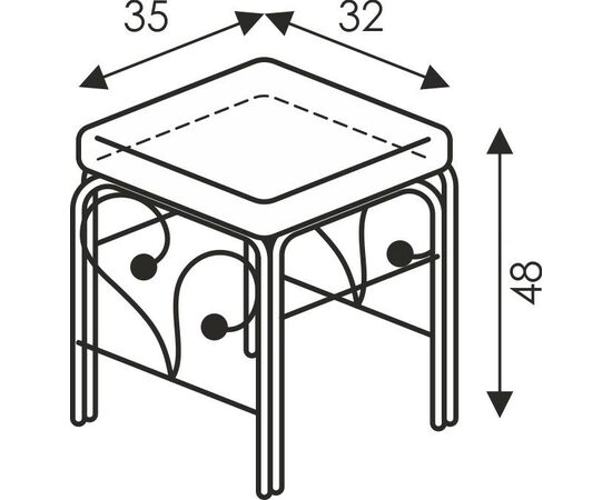 Банкетка Фортуна ММД 501, Черный/Бежевый, изображение 7 | Интернет магазин мебели и декора LifeDekor