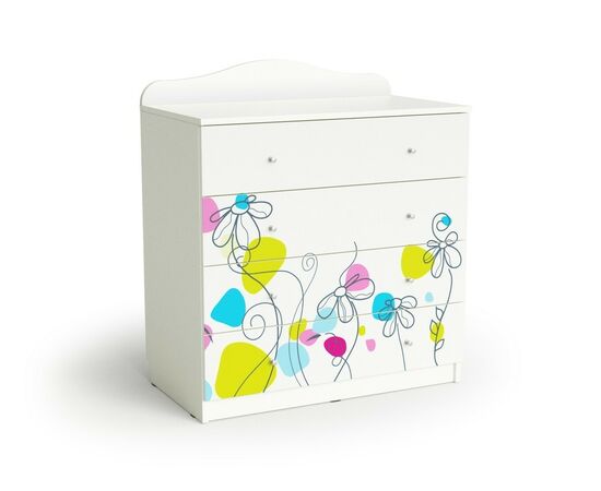 Комод "Цветы", Белый, изображение 2 | Интернет магазин мебели и декора LifeDekor