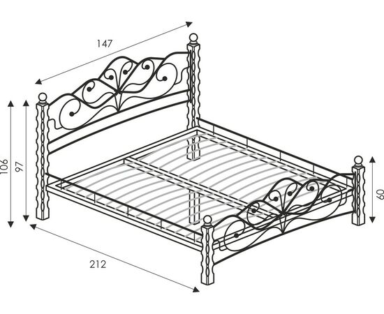 Кровать КМД 4-01 Венера 1 140х200, Белый, изображение 7 | Интернет магазин мебели и декора LifeDekor