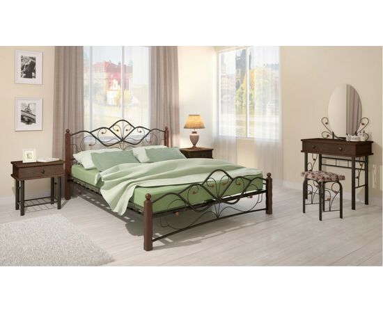 Кровать КМД 4-01 Венера 1 140х200, Черный/Шоколад, изображение 4 | Интернет магазин мебели и декора LifeDekor