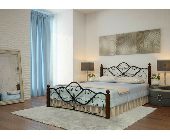 Кровать КМД 4-01 Венера 1 140х200, Черный/Шоколад, изображение 2 | Интернет магазин мебели и декора LifeDekor