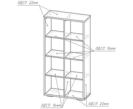 Стеллаж Стильный С-4, Белый Шёлк, изображение 6 | Интернет магазин мебели и декора LifeDekor