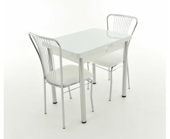 Стол Бари мини, Стекло, Белый, изображение 12 | Интернет магазин мебели и декора LifeDekor