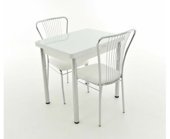 Стол Бари мини, Стекло, Белый, изображение 13 | Интернет магазин мебели и декора LifeDekor