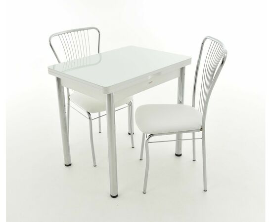 Стол Бари мини, Стекло, Белый, изображение 14 | Интернет магазин мебели и декора LifeDekor