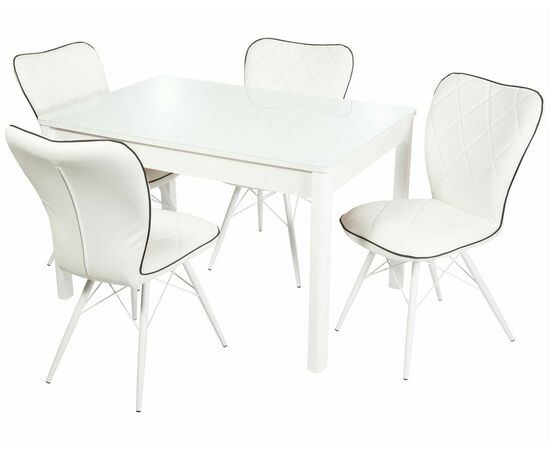 Стол Гамбург 2, Белый/Стекло белое, изображение 5 | Интернет магазин мебели и декора LifeDekor