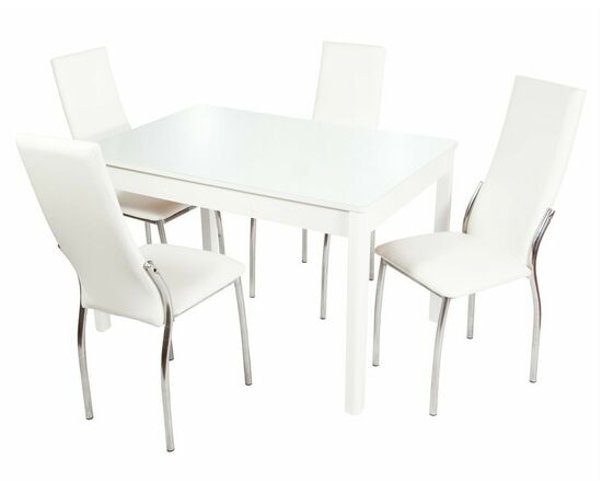 Стол Гамбург 2, Белый/Стекло белое, изображение 6 | Интернет магазин мебели и декора LifeDekor