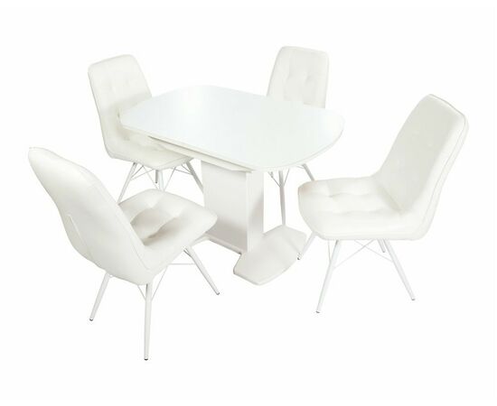 Стол Корсика, Белый матовый/Стекло белое, изображение 8 | Интернет магазин мебели и декора LifeDekor