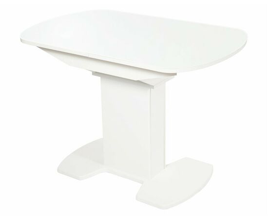 Стол Корсика, Белый матовый/Стекло белое, изображение 2 | Интернет магазин мебели и декора LifeDekor