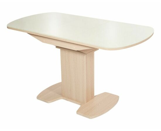 Стол Корсика,  Дуб выбеленный/Стекло молочное, изображение 6 | Интернет магазин мебели и декора LifeDekor