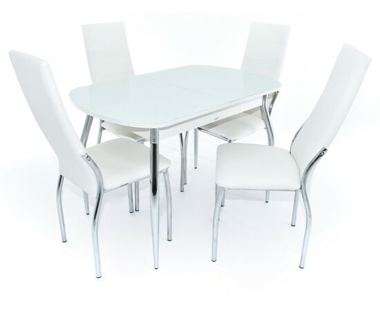 Стол Ривьера СВ, Стекло, Белый, изображение 11 | Интернет магазин мебели и декора LifeDekor