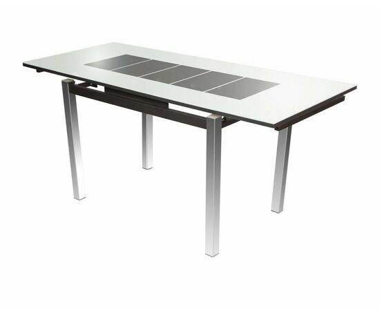 Стол Шанхай Каре, Черный муар/Стекло белое/Рисунок черный, изображение 4 | Интернет магазин мебели и декора LifeDekor