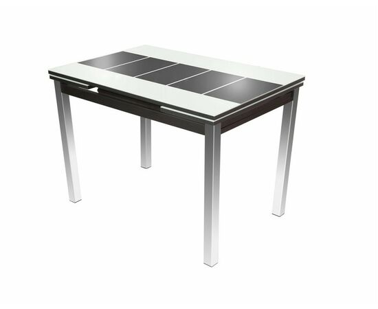 Стол Шанхай Каре, Черный муар/Стекло белое/Рисунок черный, изображение 2 | Интернет магазин мебели и декора LifeDekor