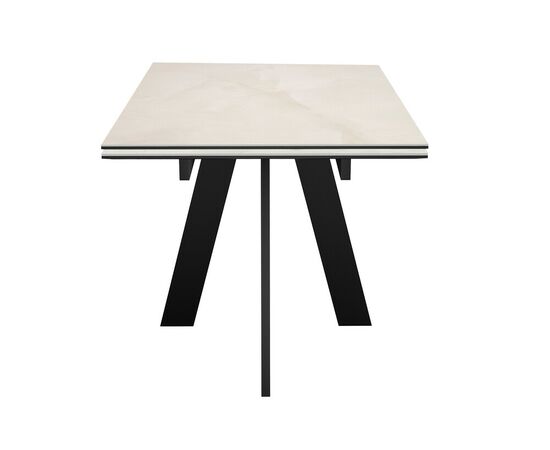Стол DikLine DKM120 Керамика глянец белый Icelandic white jade (Ostra Bianco light)/подстолье черное, изображение 2 | Интернет магазин мебели и декора LifeDekor