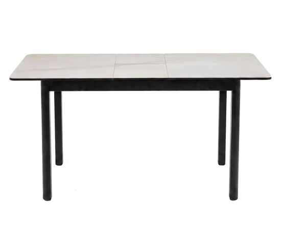 Стол DikLine DKQ120 Керамика белый Icelandic white jade (Ostra Bianco Light)/подстолье черное/опоры черные, изображение 3 | Интернет магазин мебели и декора LifeDekor