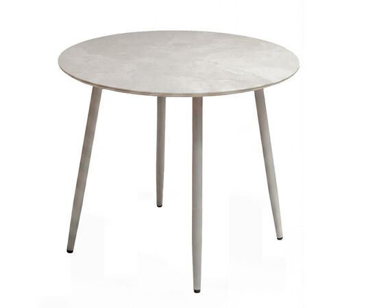 Стол DikLine RKM90 Керамика глянец белый Icelandic white jade (Ostra Bianco Light)/подстолье капучино/опоры капучино | Интернет магазин мебели и декора LifeDekor